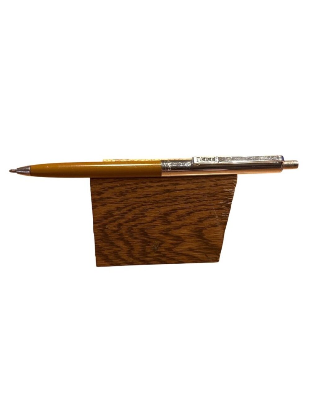 Paper Mate Vtg Double Heart Profile Brown Silver Slim Grip Ballpoint Pen USA